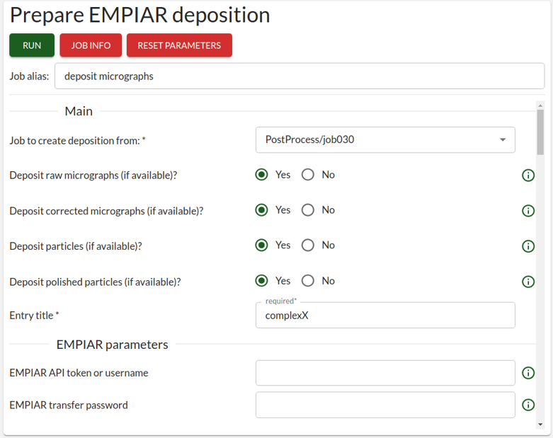 Doppio interface for preparing EMPIAR deposition